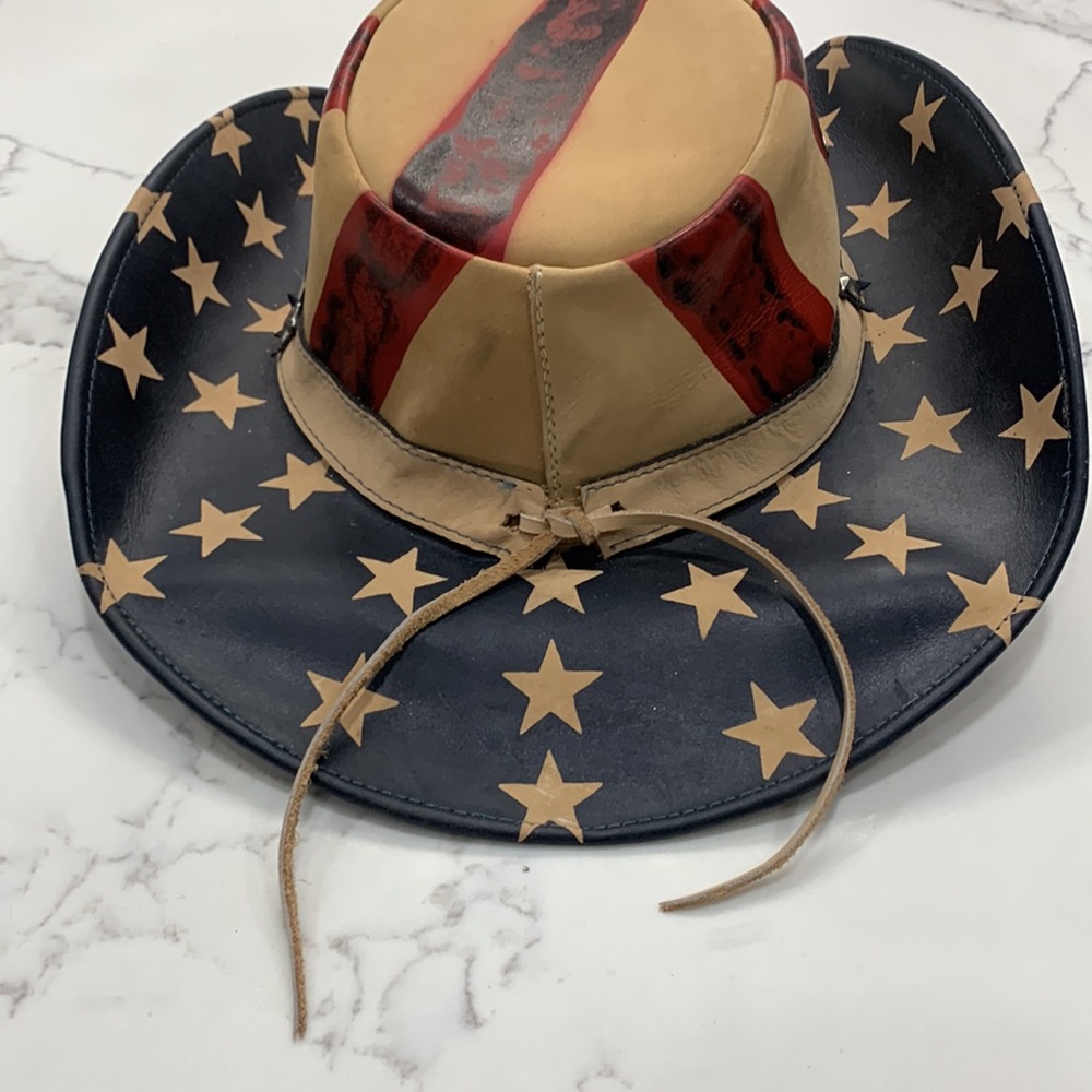 Genuine Bullhide‎ U. S. Flag Hat. Size M - Picture 9 of 16
